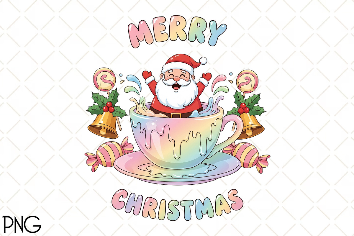 Merry Christmas, Groovy Santa Png, an Illustration by Black Bird Studio (Photo 1 of 4)