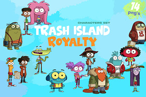TRASH ISLAND ROYALTY PNG SET