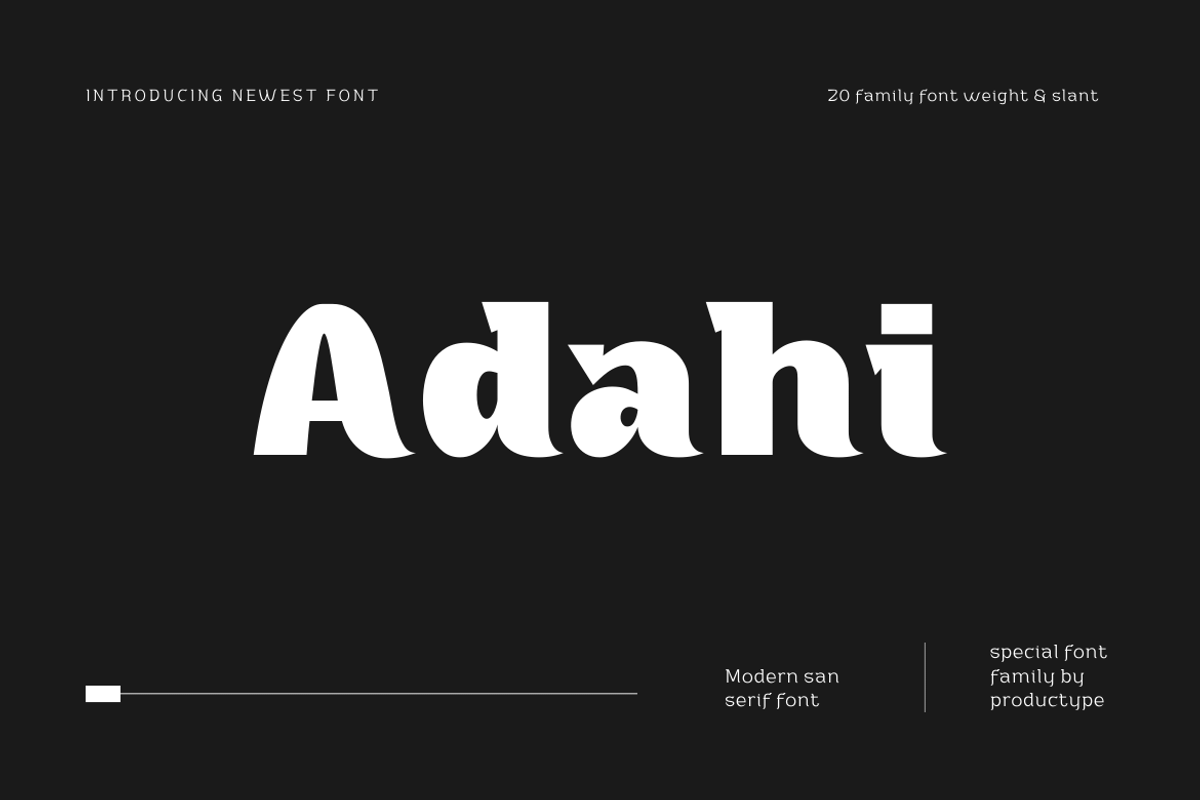 Adahi, a Sans Serif Font by productype1 (Photo 1 of 15)