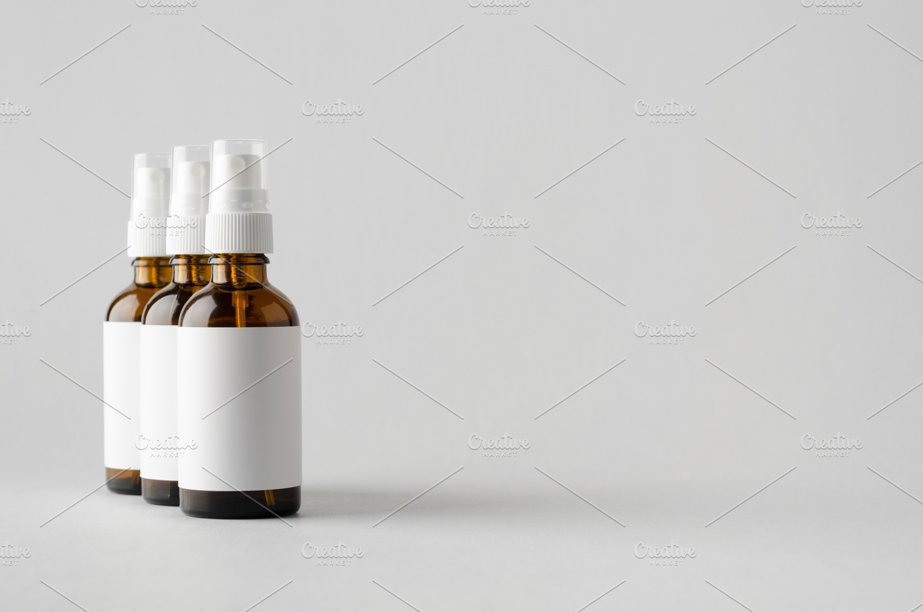 Amber spray bottle mockup  label featuring 50ml, advertising, and amber, a Health & Medical Photo by Shablon