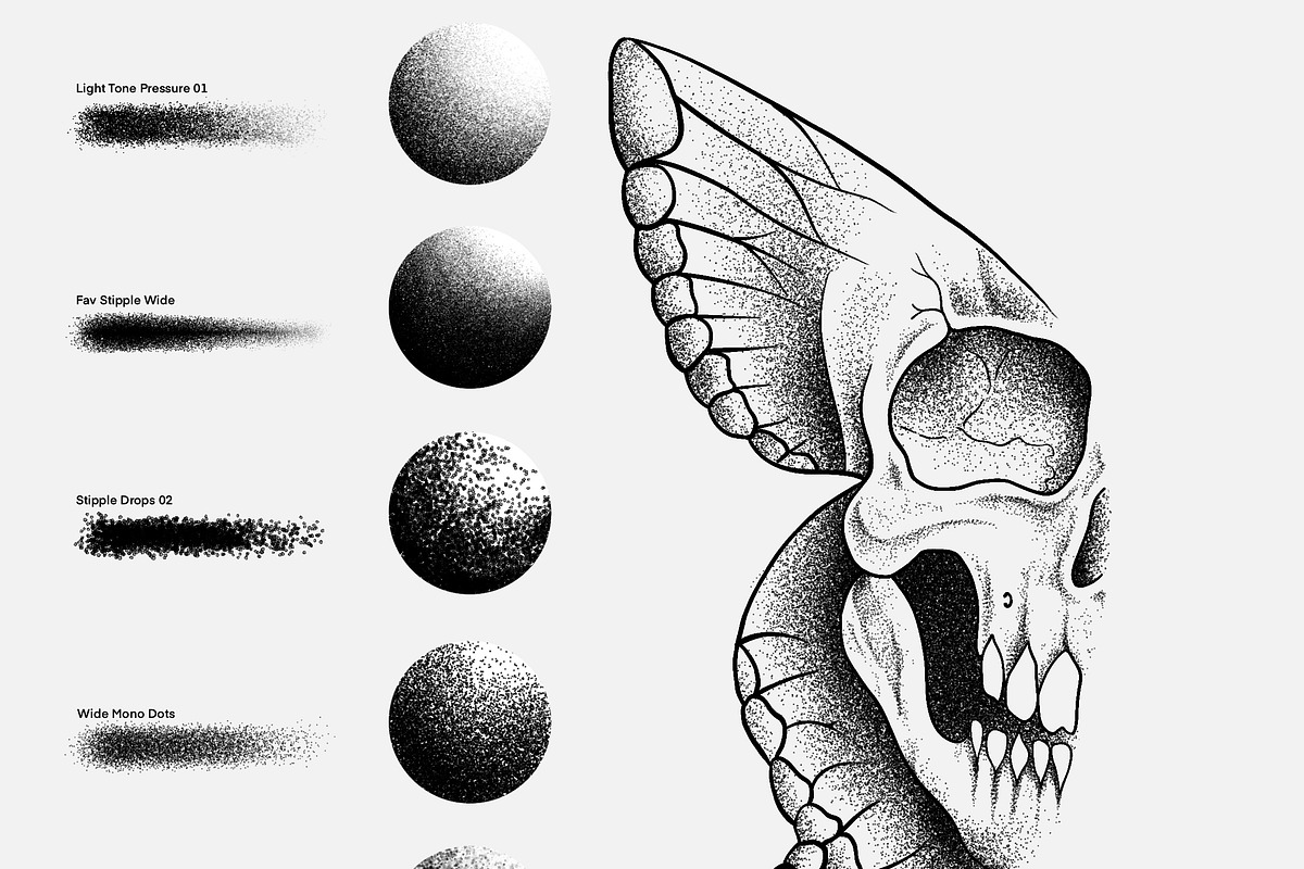 Stipple Brushes For Procreate, a Brush Add-On by Nuclear Brushes (Photo 2 of 10)