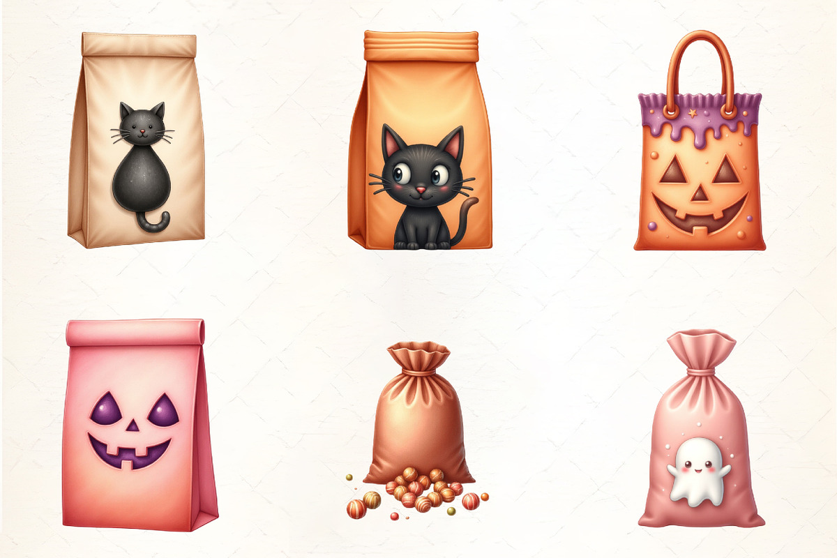 Halloween Candy Bag Pattern Clipart, an Illustration by CrexoraLab (Photo 5 of 5)