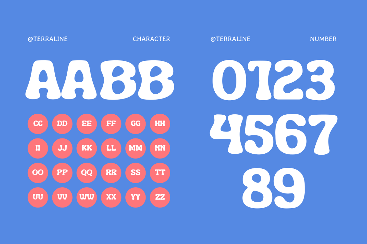 Terraline – Bubbly Display Font, a Font by Studio Moara (Photo 4 of 8)