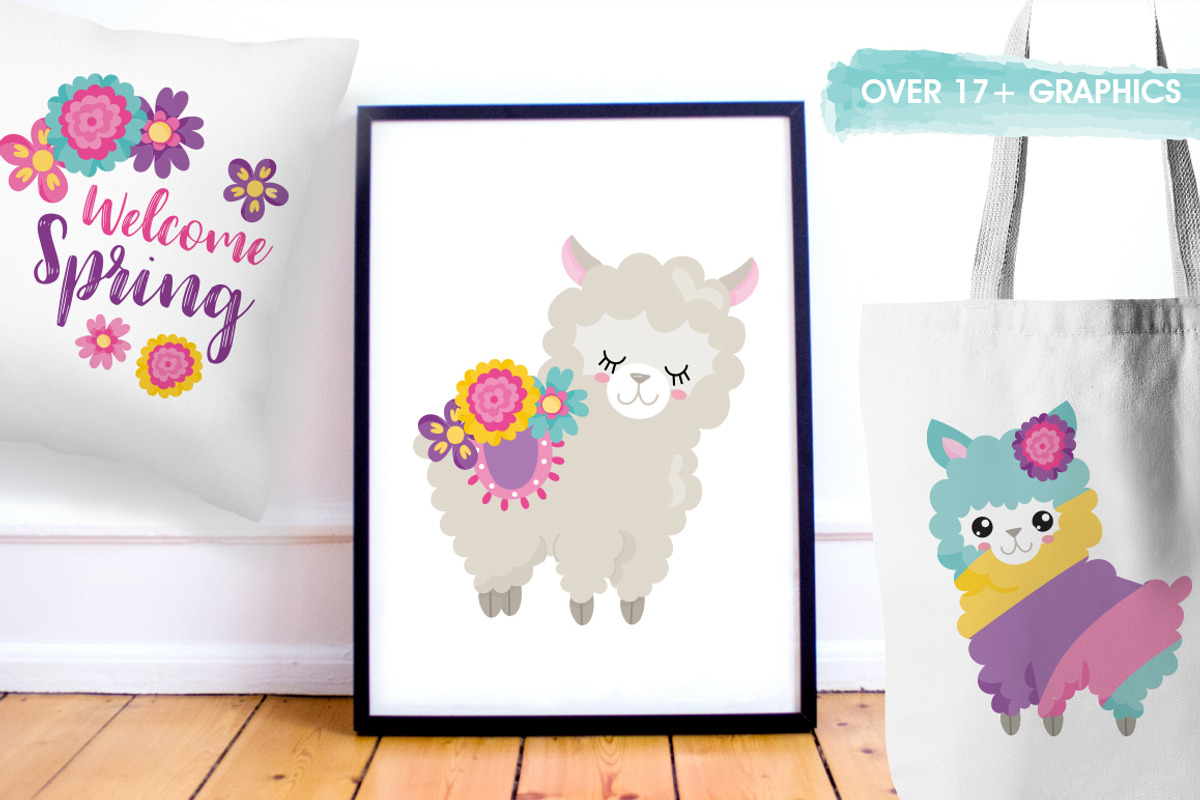 Spring Llamas, an Illustration by PrettyBundles (Photo 5 of 5)