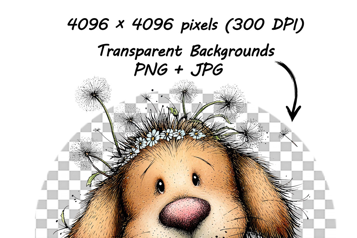 Whimsical Dogs Floral Clipart Spring, a Graphic by one-touch (Photo 16 of 19)