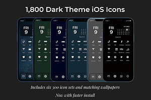1,800 BESTSELLERS Dark Theme Icons