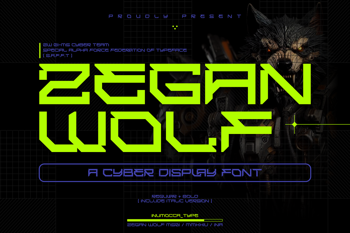 Zegan Wolf, a Sans Serif Font by inumocca_type (Photo 1 of 13)