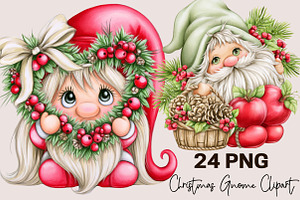 Whimsical Christmas Gnome Clipart B