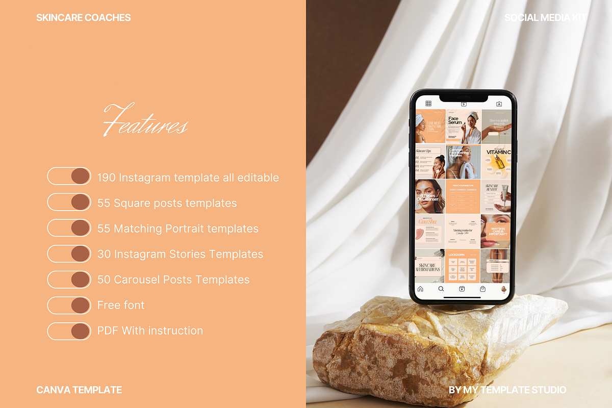 Skincare Instagram Templates, a Social Media Template by My Template Studio (Photo 5 of 26)