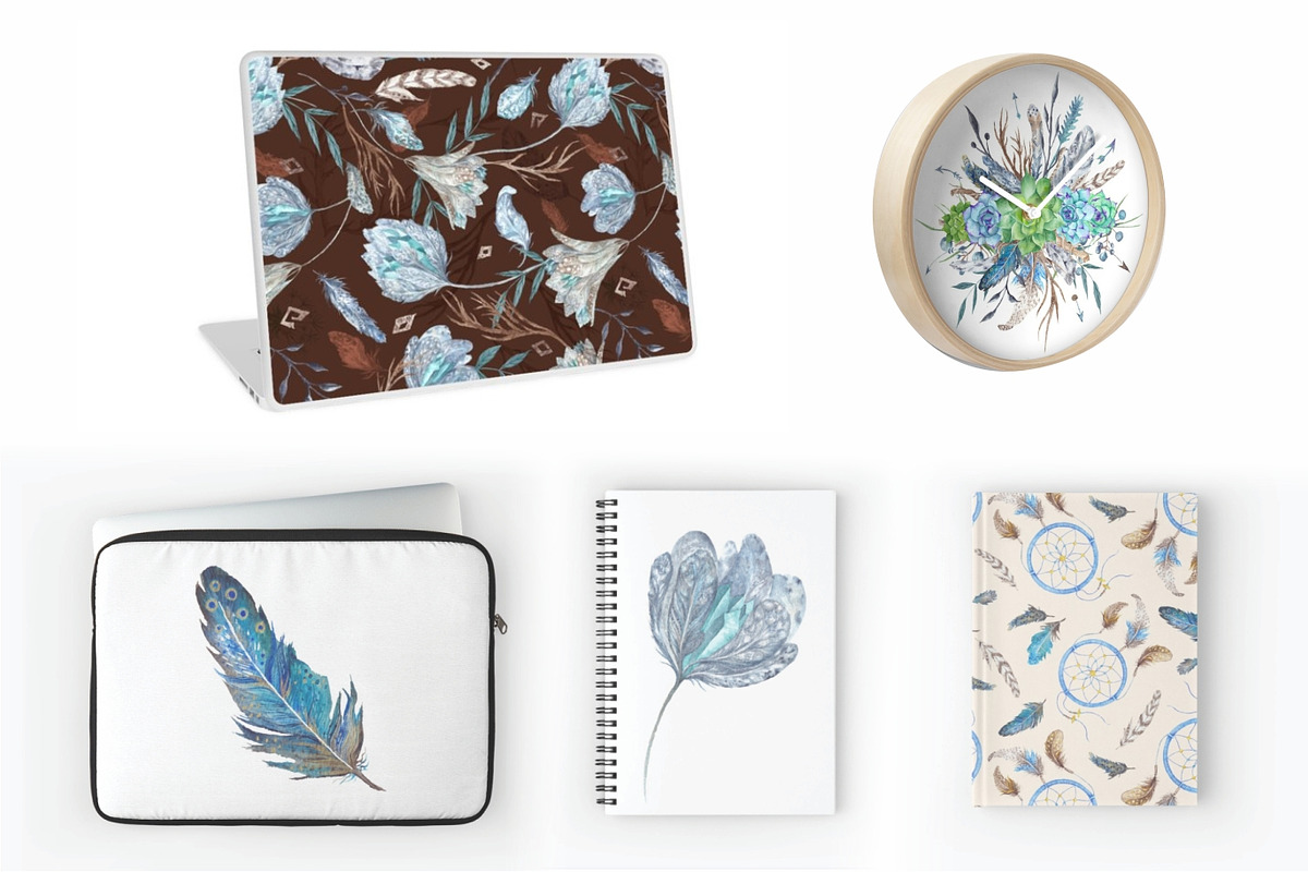 Boho Watercolor Bundle, a Background Graphic by kisikoida (Photo 14 of 15)