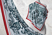 Crimson & Silver Botanical Scarf, an Object Graphic by ilustrinna (Thumbnail 8 of 9)