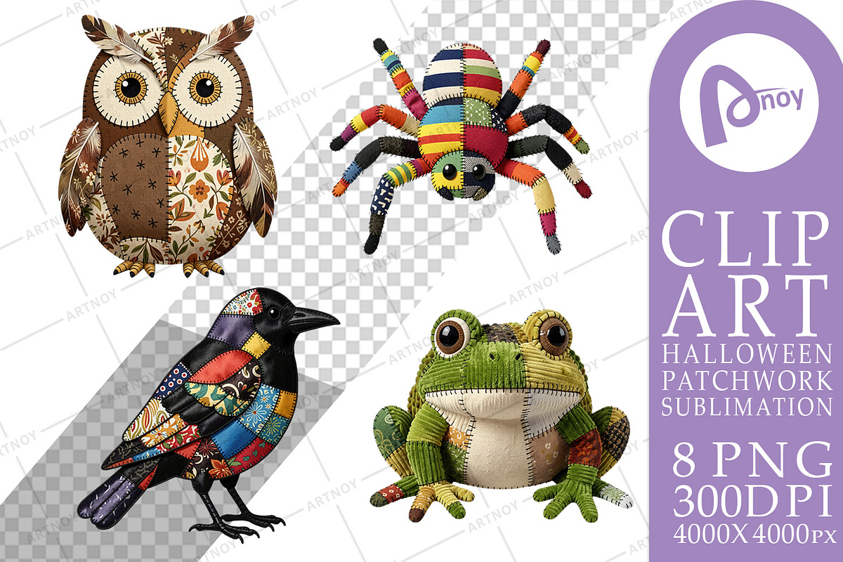Halloween Patchwork Sublimation, a Seasonal Illustration by Artnoy (Photo 14 of 18)