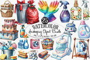 Watercolor Housekeeping Clipart, an Illustration by Designking (Thumbnail 1 of 4)