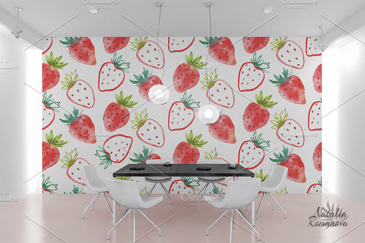 Strawberry watercolor design, an Illustration by BrushArtDesigns (Photo 6 of 7)