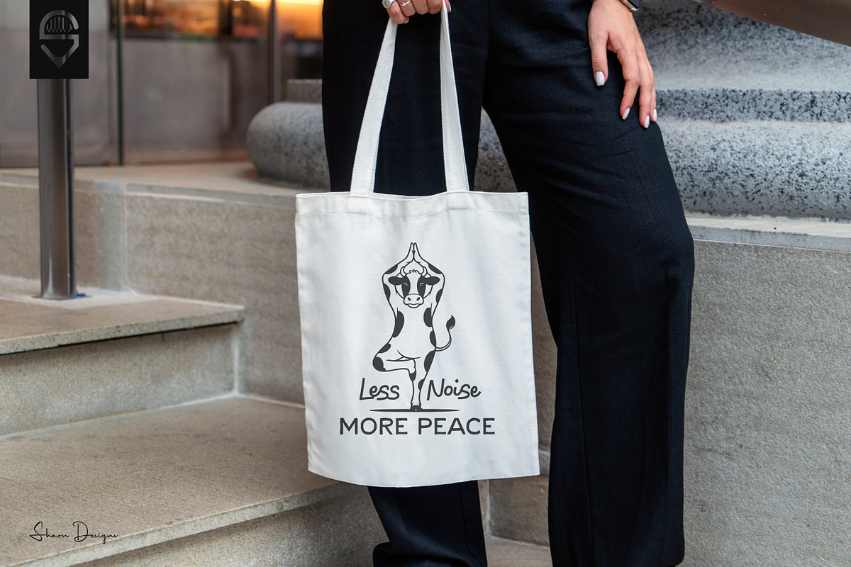 Meditative Yoga Cow T-shirt Design, an Animal Illustration by shaondesigns (Photo 4 of 6)