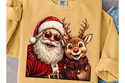 Santa and Reindeer Holiday Selfie, a Seasonal Illustration by Craft Nest (Thumbnail 3 of 6)