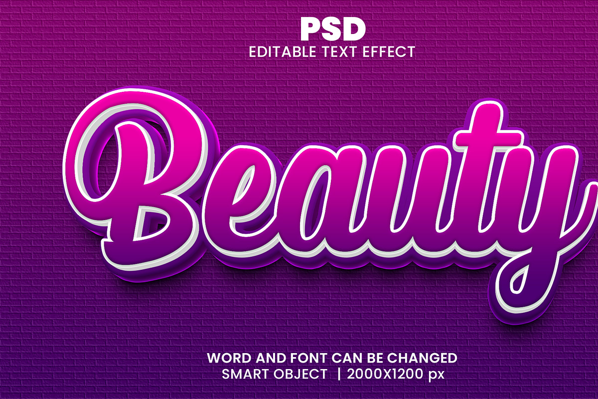 Beauty Purple 3d Psd Text Effect, a Brushes & More by bdrobin (Photo 2 of 2)
