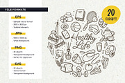 Healthy Lifestyle Doodle SVG Set, an Object Illustration by insemar (Thumbnail 3 of 4)