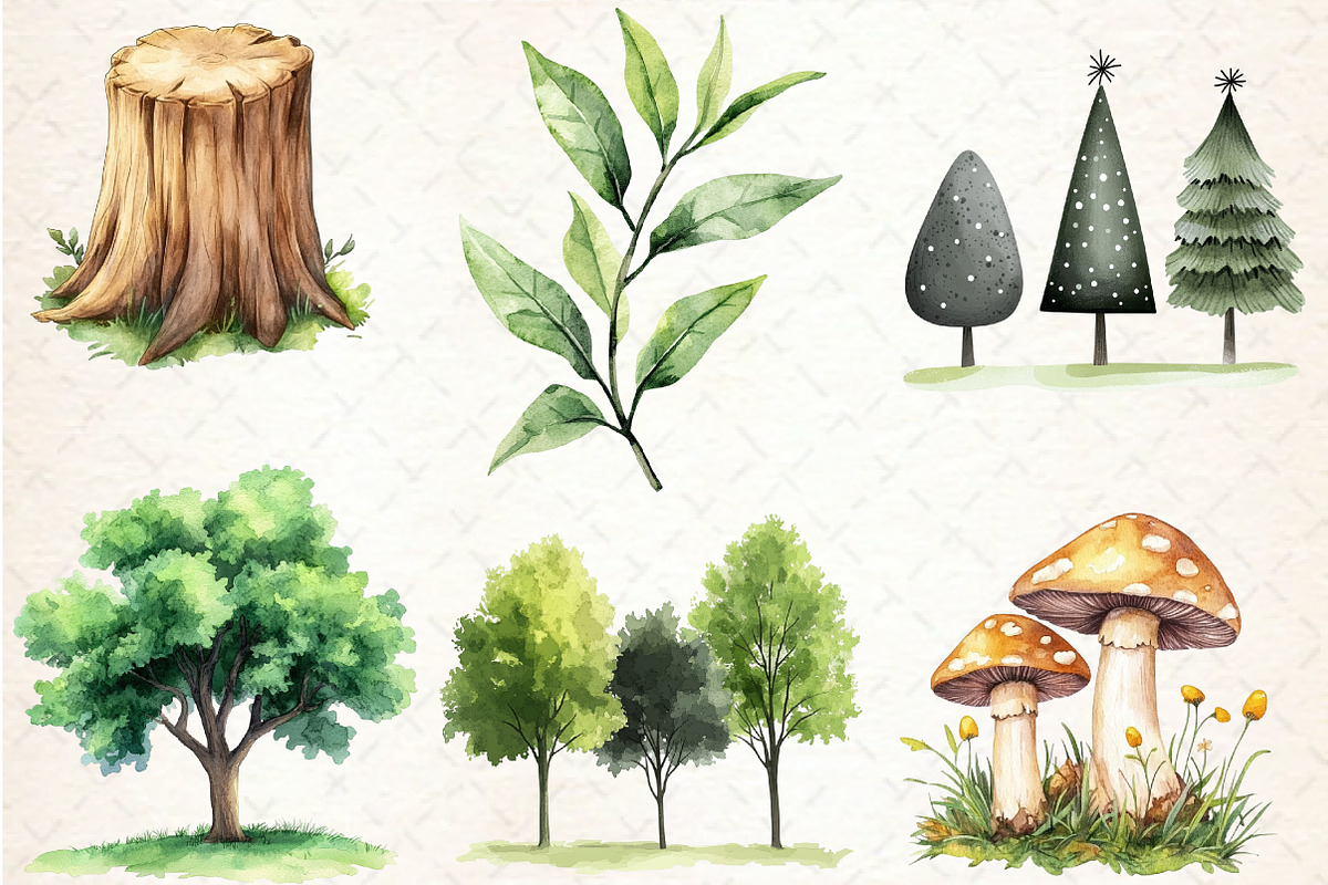 Watercolor Woodland Animal Clipart, an Illustration by Rose Art (Photo 3 of 4)