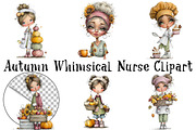 Autumn Whimsical Nurse Clipart, a Seasonal Illustration by OK Design (Thumbnail 2 of 6)