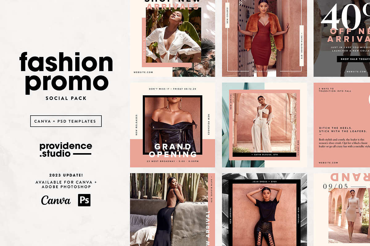 Fashion Promo Social Pack, a Social Media Template by Providence Studio (Photo 1 of 5)