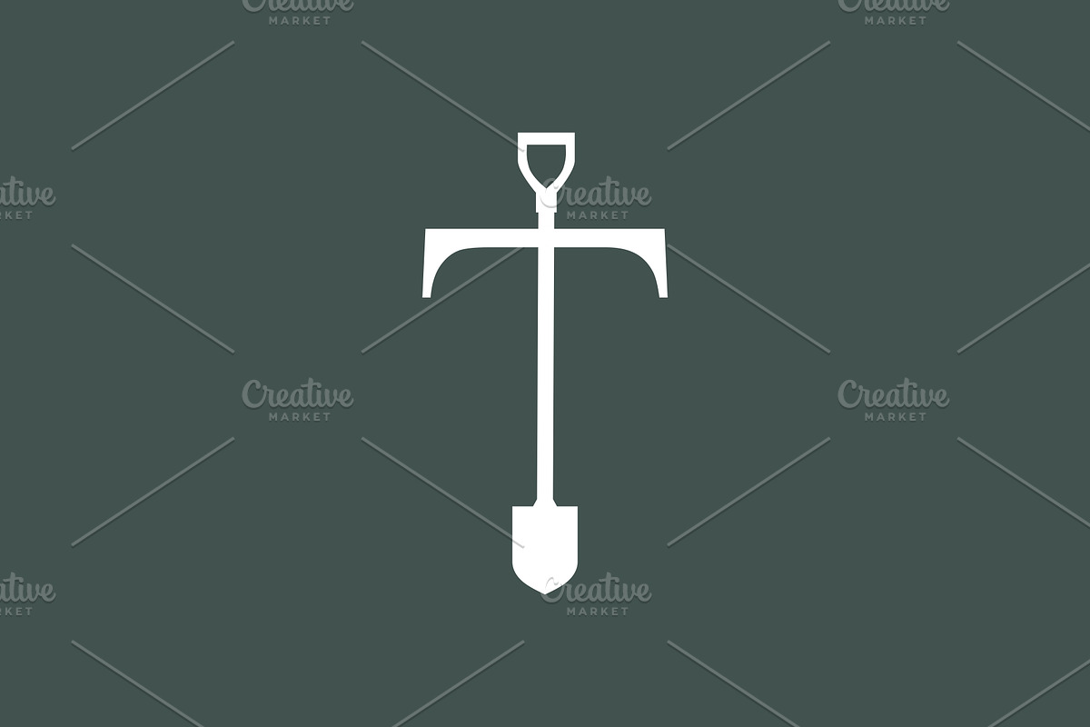 t letter shovel spade logo vector, a Branding & Logo Template by VASTARD STUDIO