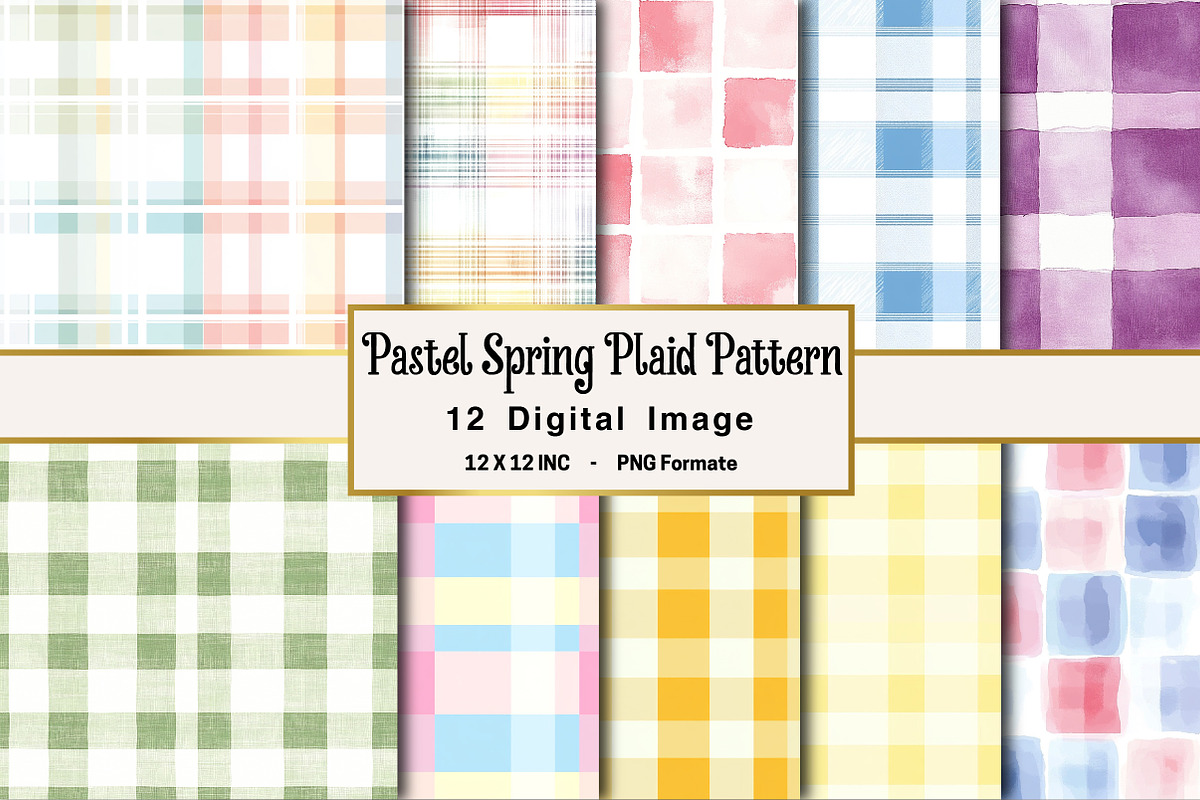 Pastel Spring Plaid Seamless Pattern, an Illustration by OK Design (Photo 1 of 4)