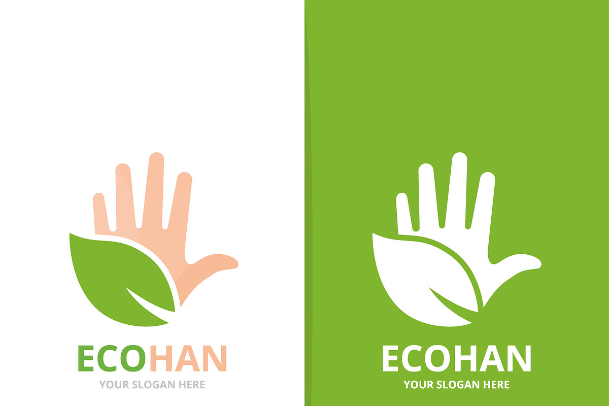 Vector of hand and leaf logo combination. Arm and eco symbol or icon ...
