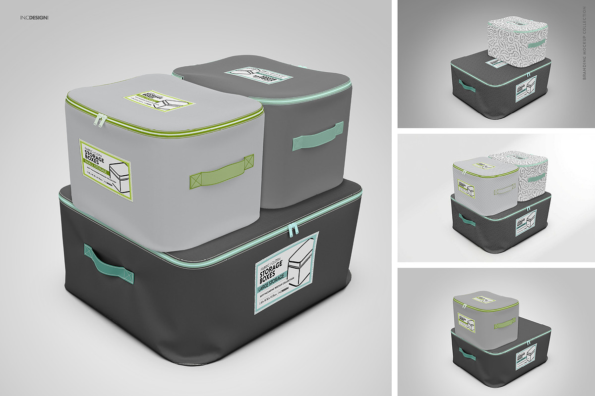 Cloth Storage Cubes Packaging Mockup, a Packaging Mockup by INCDesign (Photo 2 of 5)