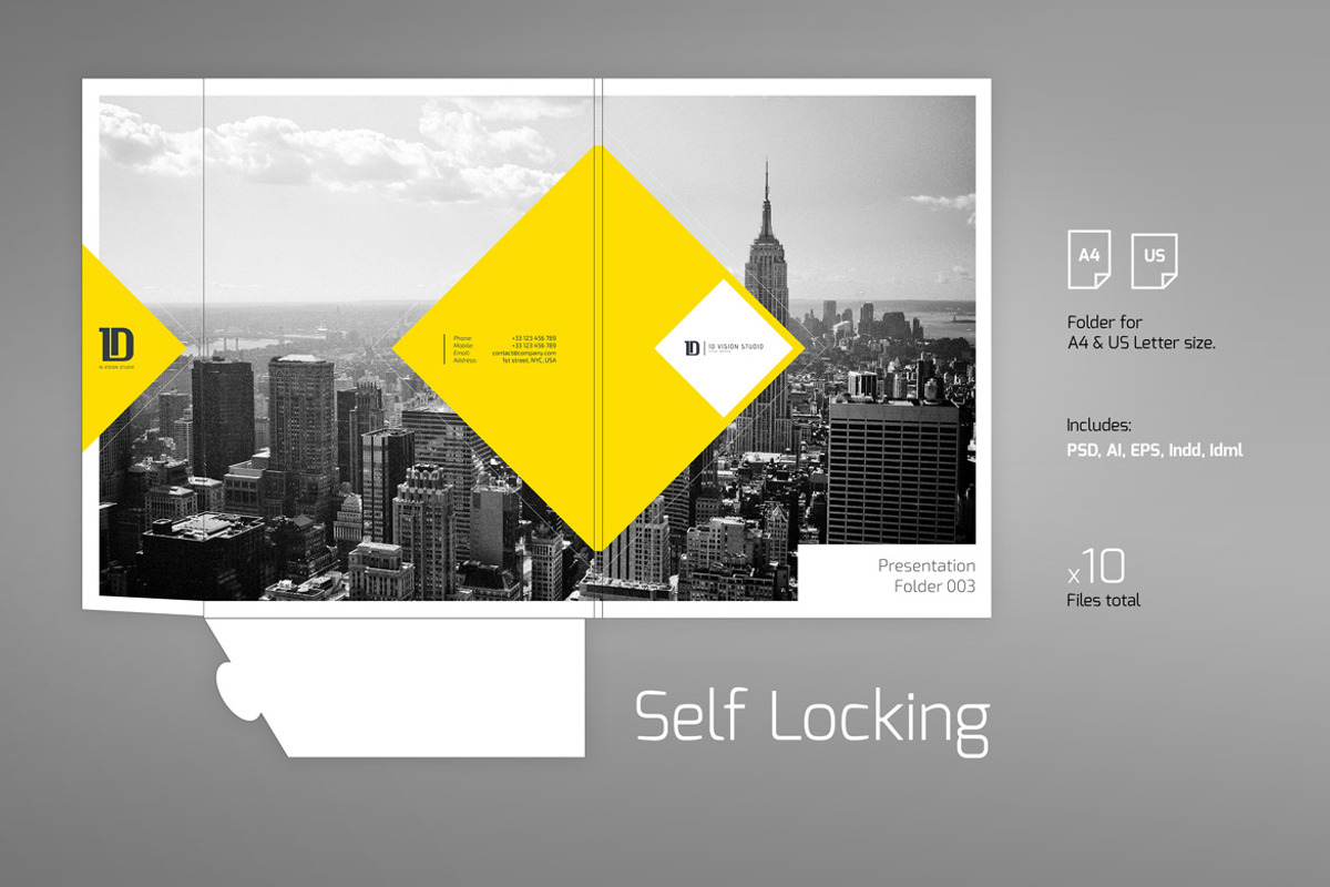 Presentation Folder Template 003, a Stationery Template by ID Vision Studio (Photo 3 of 4)