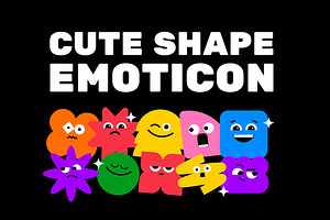 Cute Shape Emoticon, an Object Illustration by Loin Studio
