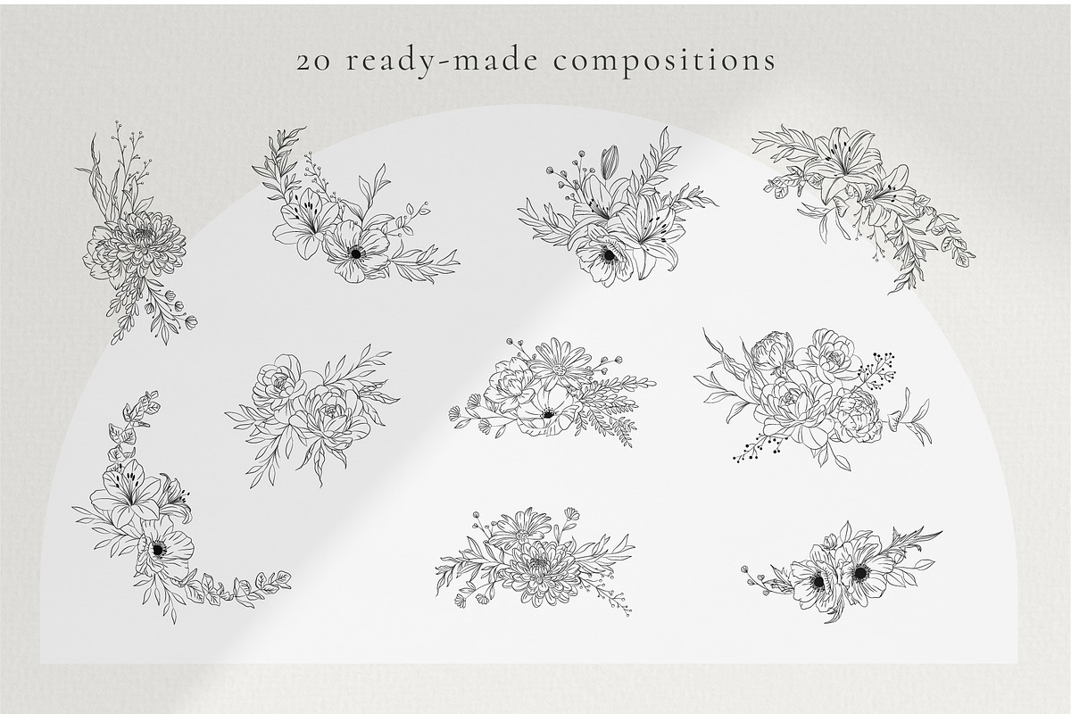 Minimalist Line Art Flowers, a Decorative Illustration by La Petite Line Art (Photo 5 of 13)