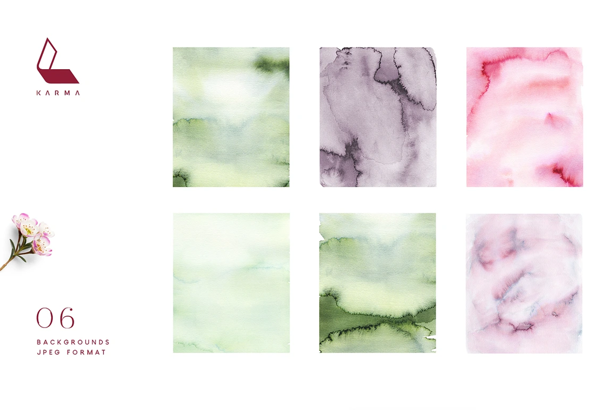4-in-1 Watercolor Floral Bundle 03, an Illustration by Karma (Photo 6 of 33)