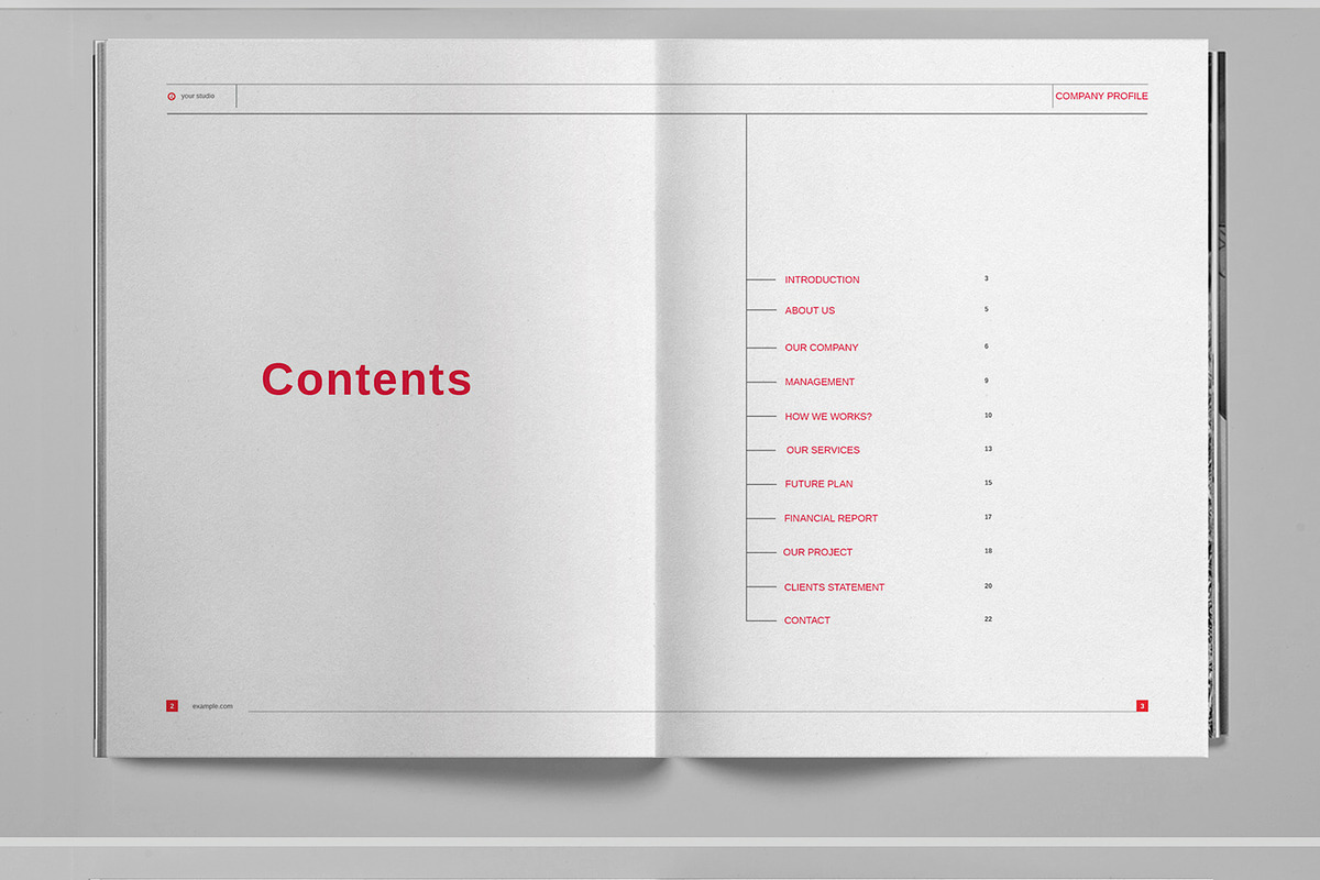 Red Studio Brochure Template, a Brochure Template by Boris Cupac (Photo 3 of 7)
