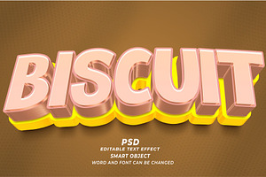 Biscuit PSD 3d Editable Text Effect