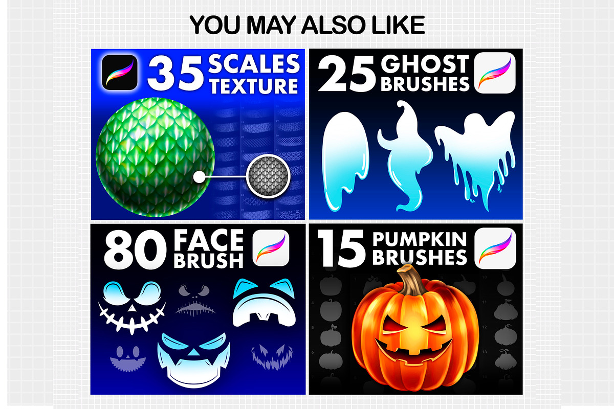 Procreate Pumpkin Halloween brushes, a Brush Add-On by Revabrush