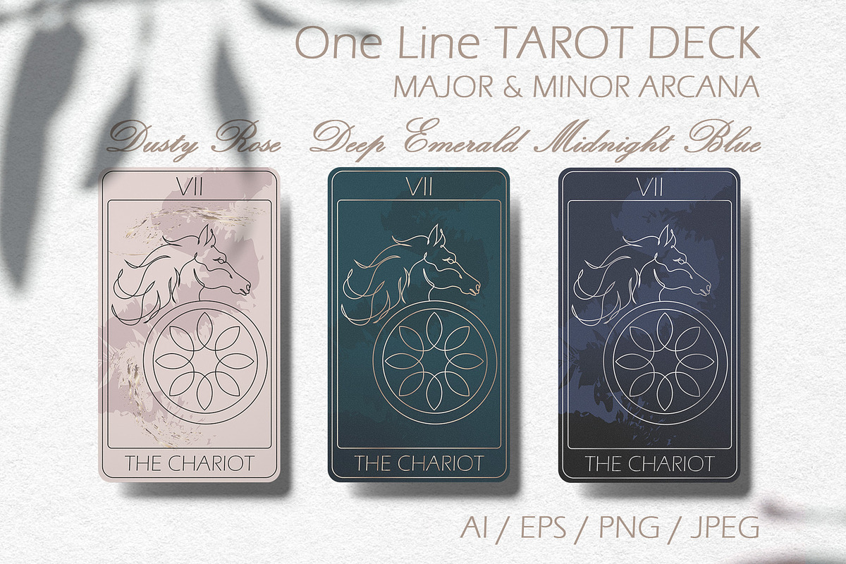 ONE LINE Tarot Deck - 3 colors, an Illustration by Evgenia Pichkur (Photo 1 of 19)