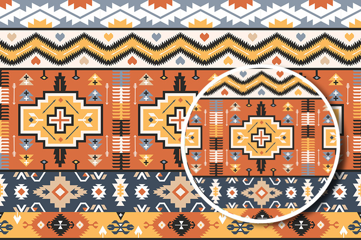 Ethnic pattern in aztec style, a Pattern Graphic by tomuato (Photo 2 of 4)