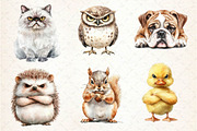 Cheeky Grumpy Animals Clipart, an Illustration by Dream Creation (Thumbnail 5 of 6)
