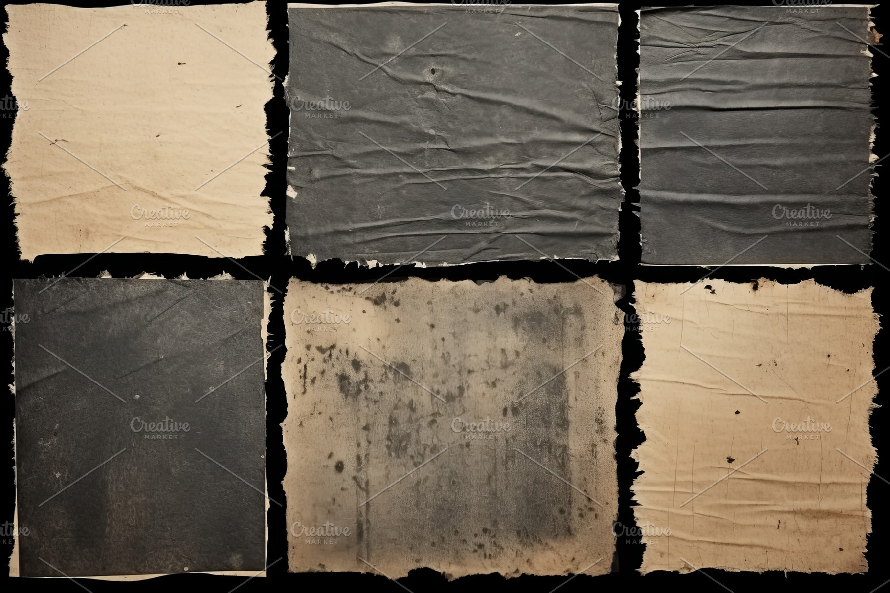 Set of black parchment paper sheet o, an Abstract Photo by Pixeness Studio