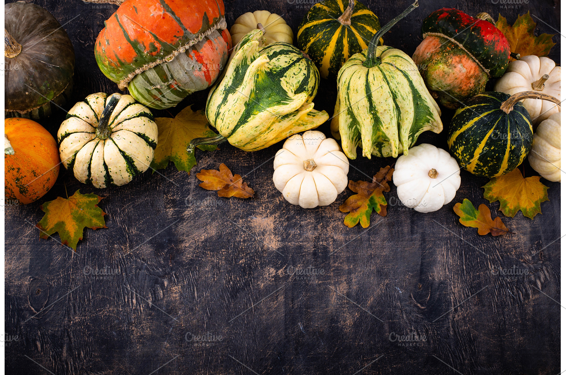 Autumn fall background with pumpkins, a Food & Drink Photo by Yulia Furman