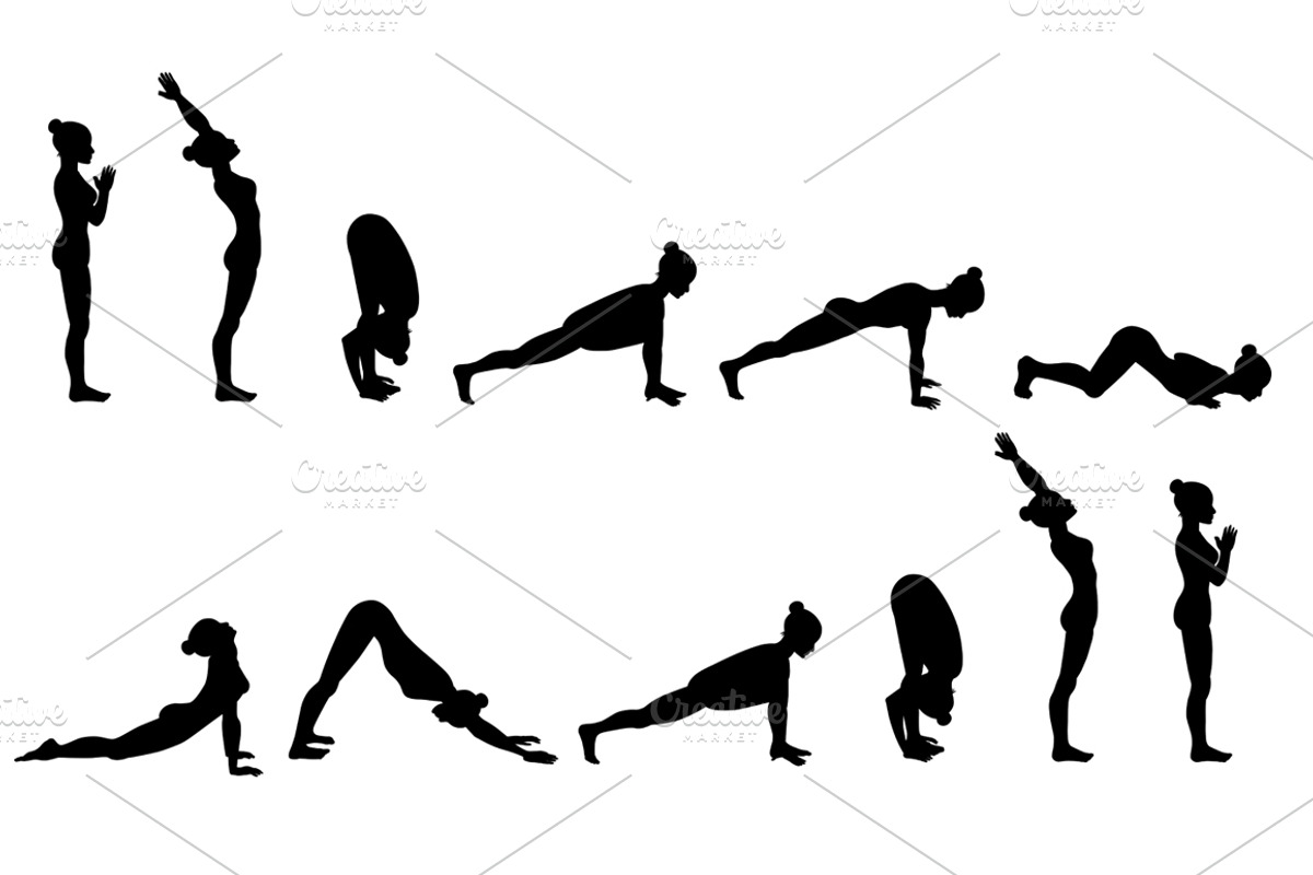 Sun salutation variations, a Healthcare Illustration by tamara.comotomka (Photo 2 of 4)