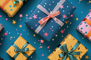 86 Gift boxes with ribbons and bows, a Holiday Photo by Handmadefont (Thumbnail 6 of 90)