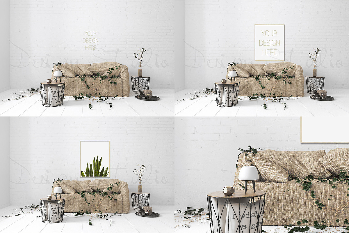 FRAME MOCKUPS BUNDLE, 10 SMART PSD, a Product Mockup by HisariDS Mockup Design (Photo 10 of 11)