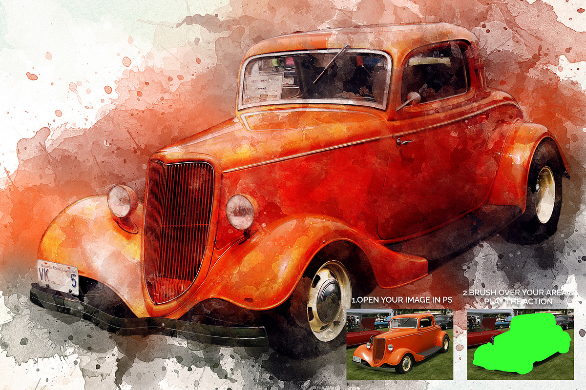 Artistic Watercolor Photoshop action, an Action Add-On by Design Forest (Photo 4 of 9)