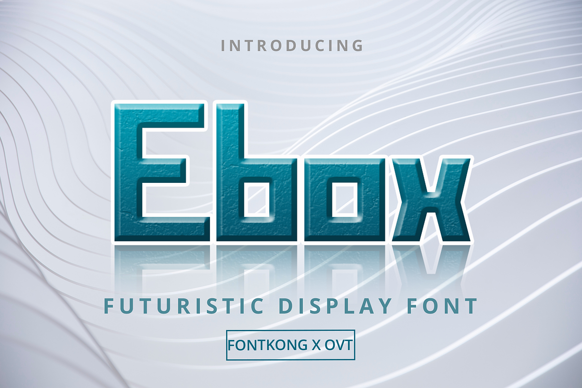 Ebox - Futuristic Display Font, a Sans Serif Font by overlaytemplates (Photo 1 of 5)