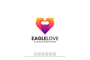 Logo Eagle Love Gradient Colorful, a Branding & Logo Template by ARIF22GANTENG