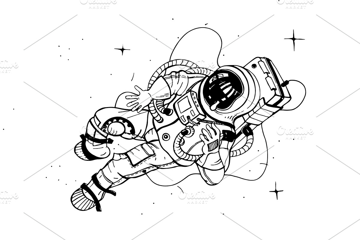 Astronaut in space + patterns, a Technology Illustration by Good Studio (Photo 3 of 8)