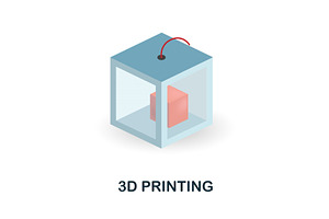3D Printing icon. 3d illustration, an Object Illustration by Aimagenarium@gmail.com