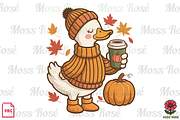 Cozy Fall Duck with Pumpkin Design, a Graphic by Moss Rose (Thumbnail 1 of 3)